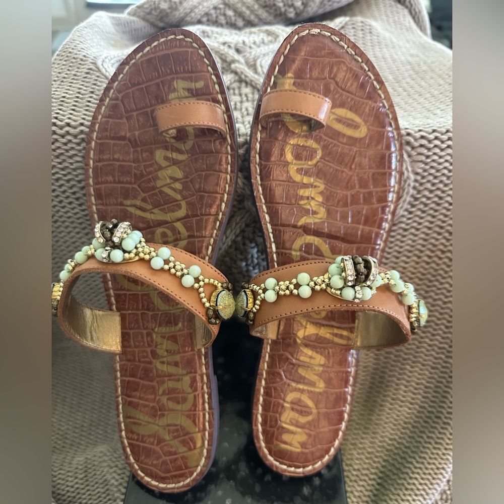 Sam Edelman Beaded Sandal with Bling; beautiful; gently used